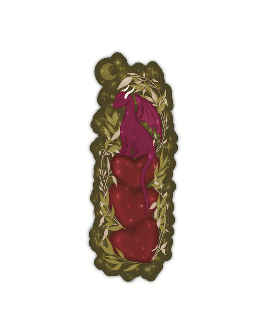Valentines Dragon Heart Stack Die-Cut Bookmark