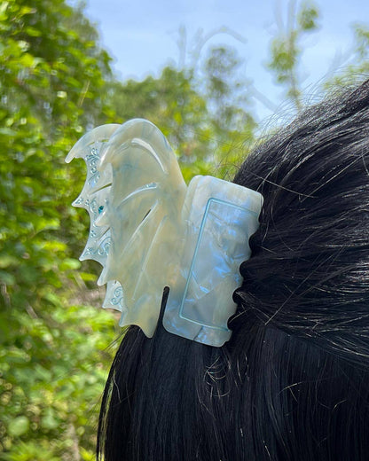 Bat Wing Hair Claw Clip - Pastel Blue