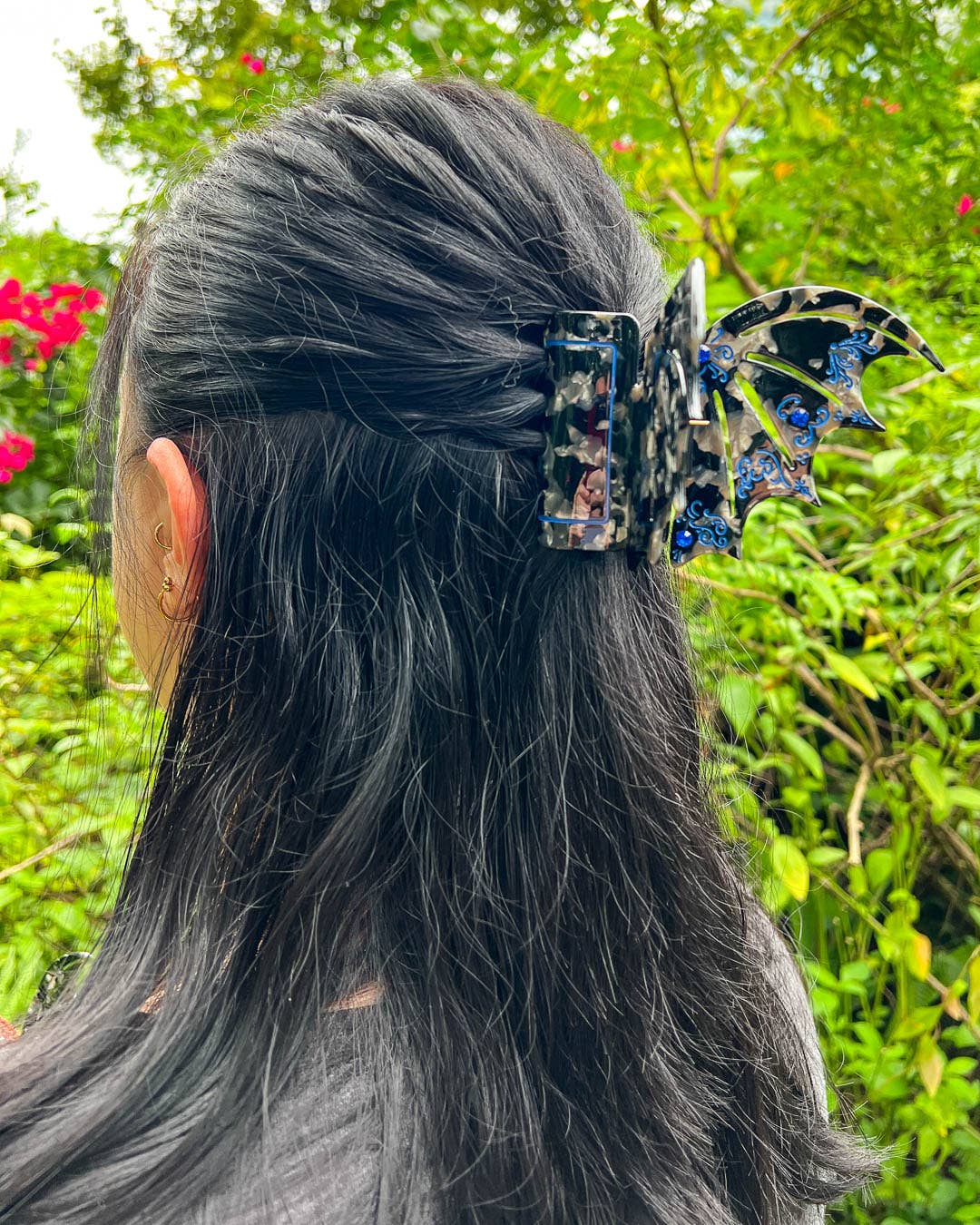 Bat Wing Hair Claw Clip - Blue