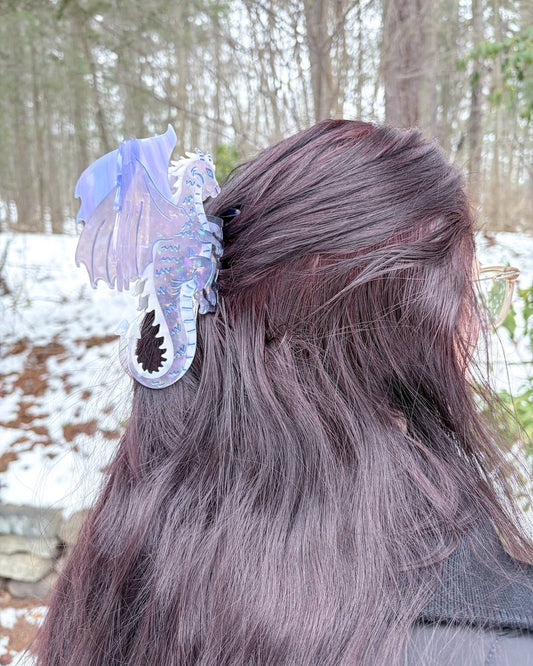 Dragon Hair Claw Clip - Large Purple