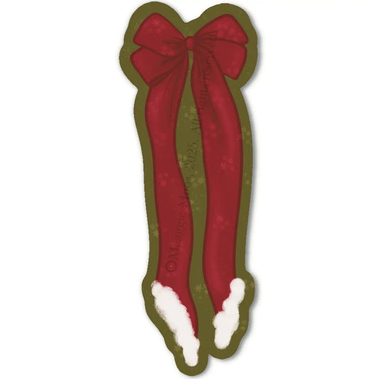 Christmas Santa Bow Die-Cut Bookmark